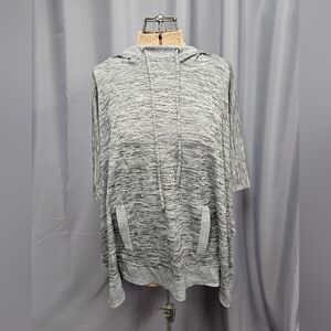 Talbot's Grey Marbled Hoodie Poncho with Kangaroo Pocket (ONE SIZE)